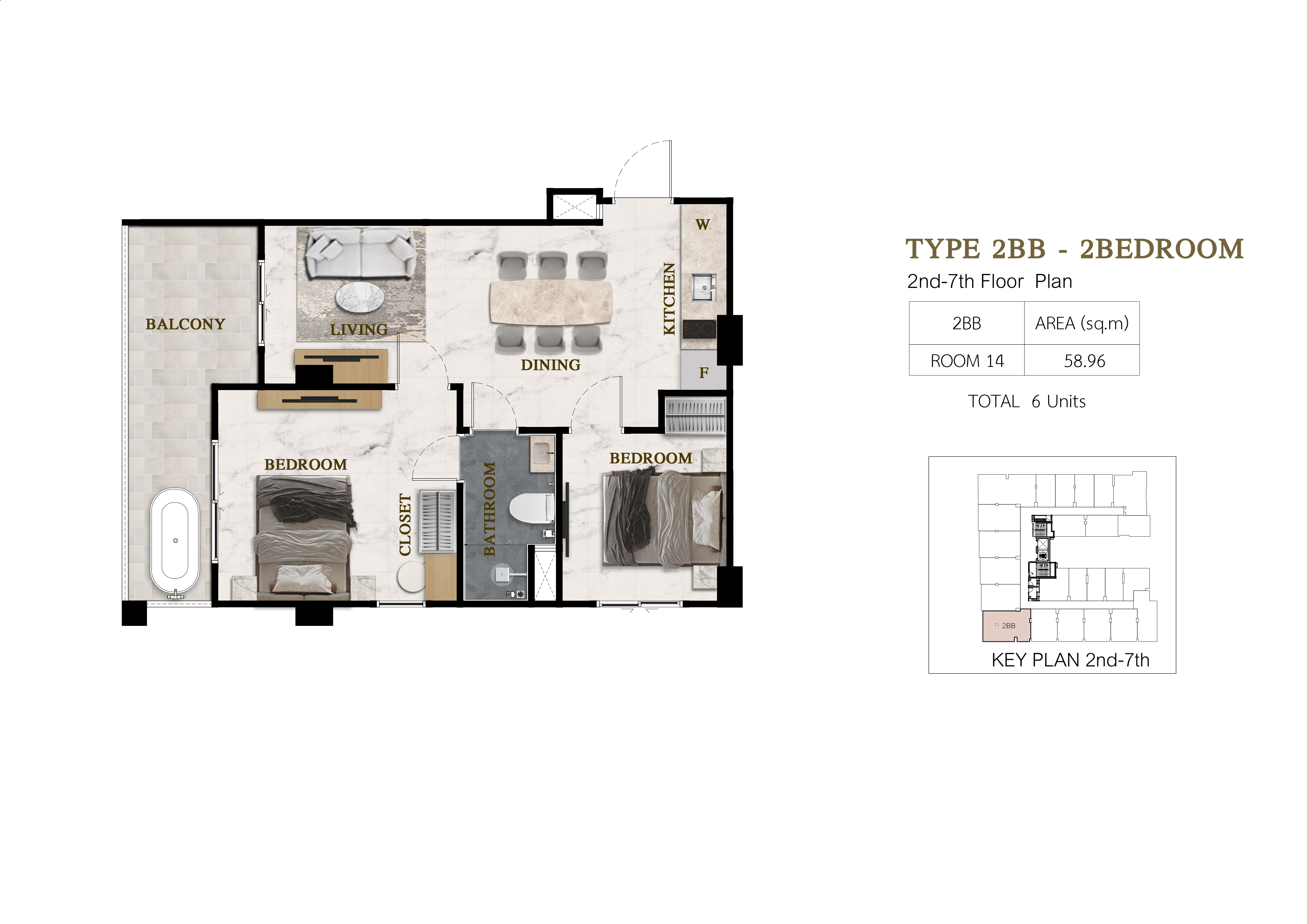 Two-bedroom layout plan